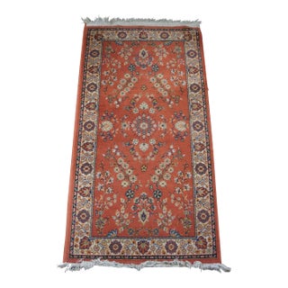 Vintage Belgian Oriental 100% Wool Floral Rug Runner Carpet Mat 33" X 63" For Sale