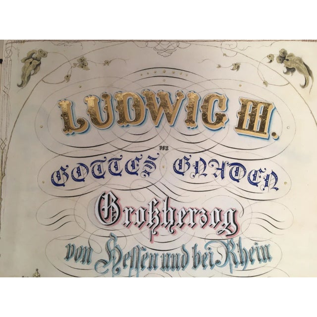 19th Century German Baronship Document, Archduke Ludwig III of Hessen For Sale In West Palm - Image 6 of 13
