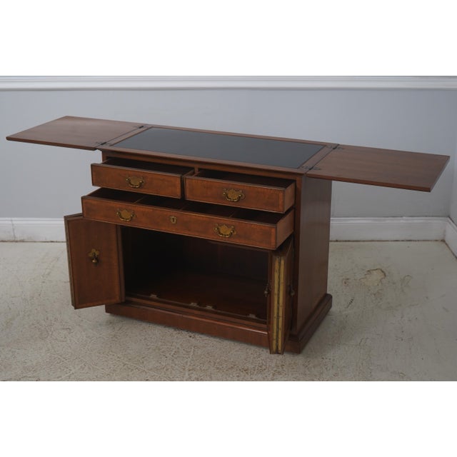 Chippendale Henredon 18th Century Portfolio Flip Top Bar Cabinet For Sale - Image 3 of 18