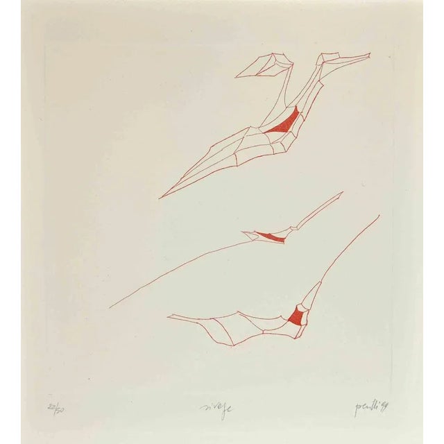 Contemporary Achille Perilli, Phrases, Rivage, Etching, 1999 For Sale - Image 3 of 3