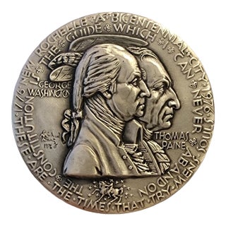 83g .999 Pure Silver Michael Lantz Medallic Art Company Usa Bicentennial Medal Coin 1776-1976 ~ New Rochelle Ny ~ Washington & Paine For Sale