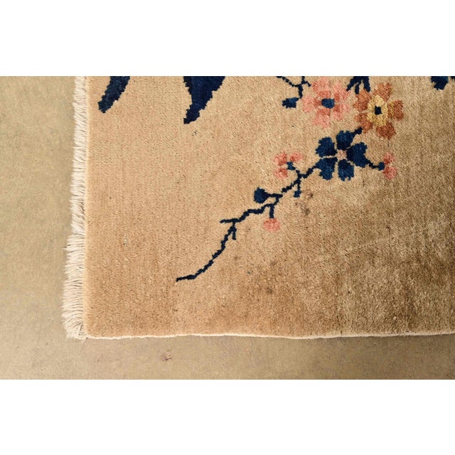 Tan Antique Chinese Art Deco Nichols Hand-Knotted Room Size Wool Rug, Circa 1920s For Sale - Image 8 of 11