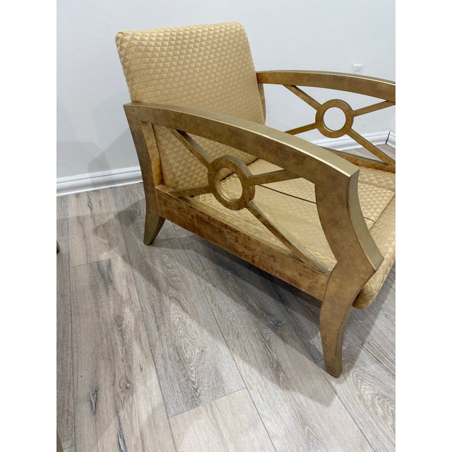 Tomlinson/Erwin Lambeth-Judith Norman Collection Set of Two Armchairs in Gold Color For Sale - Image 11 of 12