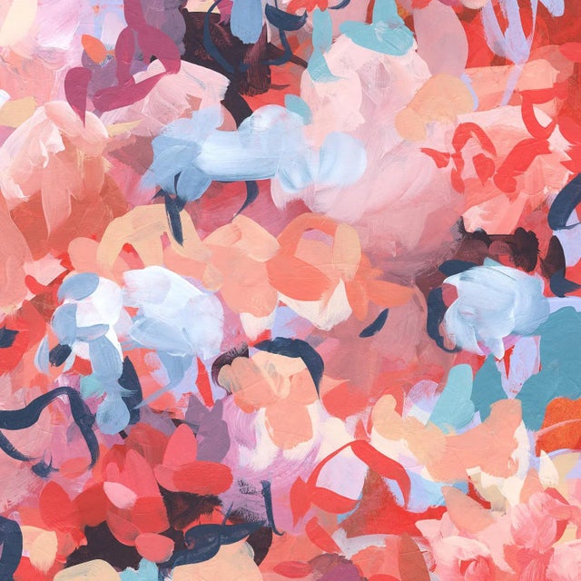 Full of vibrant warmth, vivid colors and movement "Tango No.1" is an abstract-expressionistic painting by fine artist Sara...