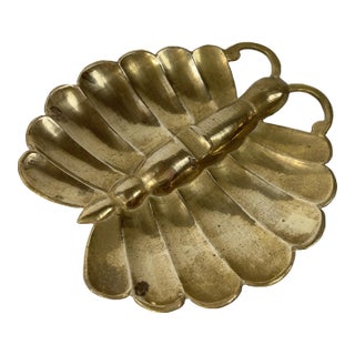 MCM Brass Butterfly Catchall Dish Ashtray For Sale