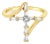 Baguette Diamond Cross Ring .20cttw 14K Yellow Gold, Size 7 For Sale