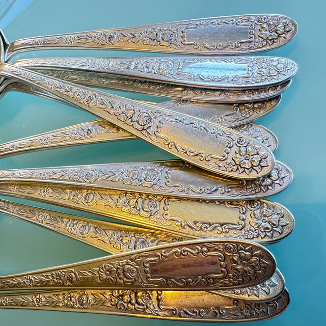1930s 1930s Art Deco Bowl Soup Spoons (Gumbo) Mildred Silverplate, C1936 by National Silver Co 12 Pc Pruistine For Sale - Image 5 of 16
