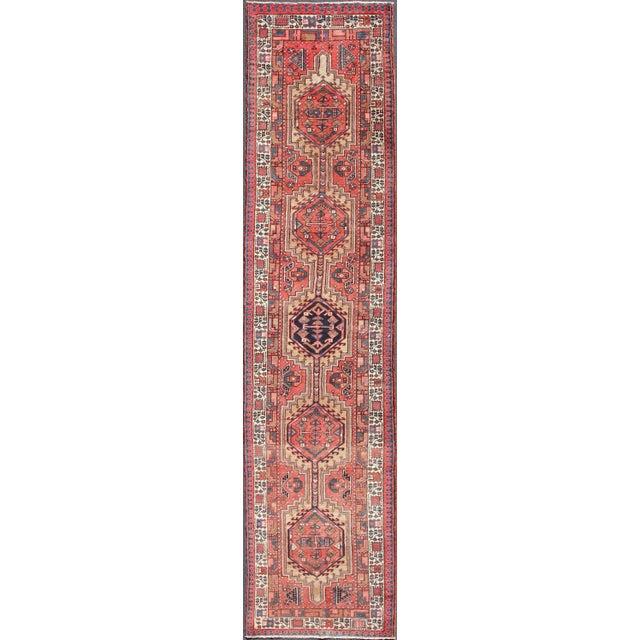 Antique Persian Heriz-Serapi Long Runner 3′6″ × 15′6″ For Sale - Image 13 of 13