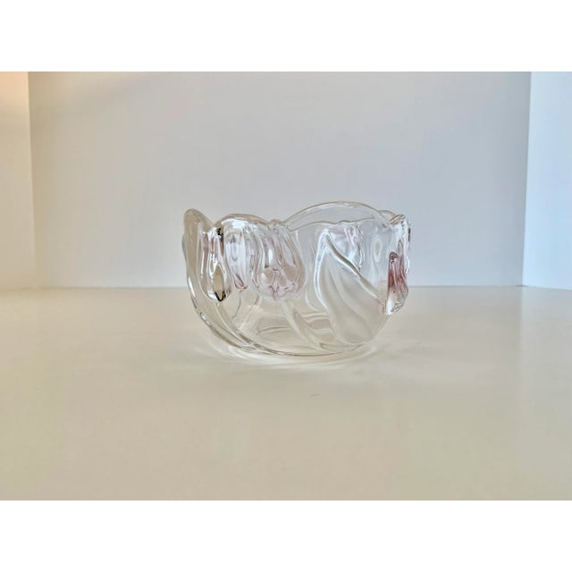 Transparent Vintage Pink and White Tulip Candy Dish For Sale - Image 8 of 8