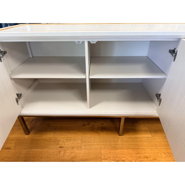 White Serena & Lily Whitewashed Cane Front Rattan Buffet Sideboard Bar Credenza For Sale - Image 8 of 10