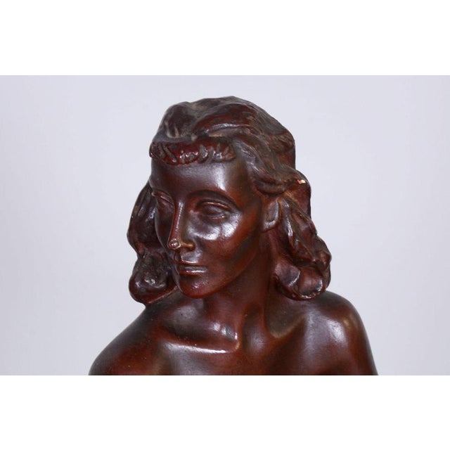 Ceramic Art Deco Sclpture of Nude Woman, by J. Lankáš, Ceramics, Czech, 1930s For Sale - Image 7 of 9