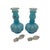 Vintage Blue Opalescent Glass Perfume Bottles With Melon-Ribbed Design by Fenton Art Glass Company - A Pair For Sale In Birmingham - Image 6 of 12