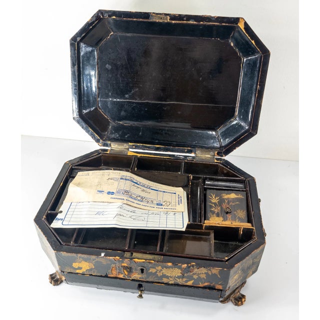 Wood 19th Century Chinese or Japanese Chinoiserie Sewing Box For Sale - Image 7 of 11