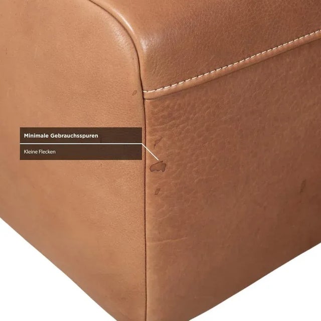 Animal Skin Koinor Norton Leather Stool Brown For Sale - Image 7 of 14