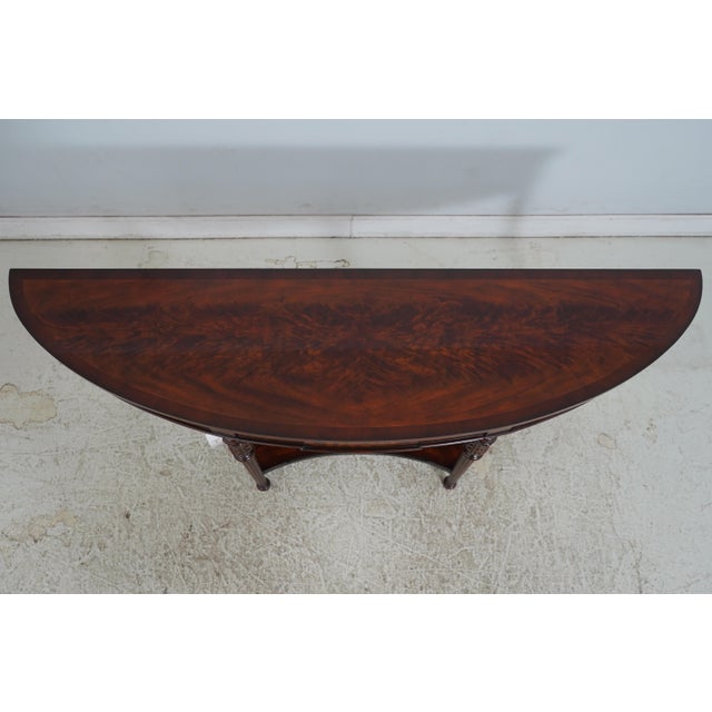 Theodore Alexander Regency Style Inlaid 2 Tier Demi Lune Console Table For Sale In Philadelphia - Image 6 of 18