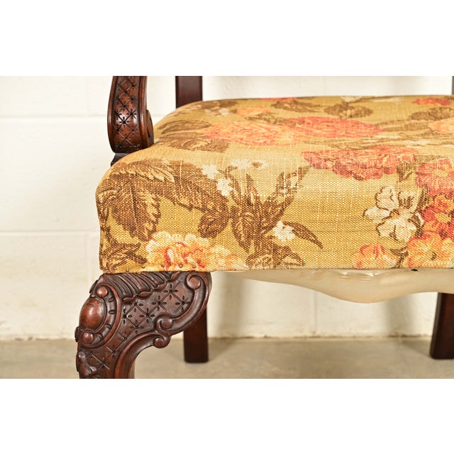 Berkey & Gay Antique Chippendale Carved Walnut Armchair, Circa 1920s For Sale - Image 10 of 12