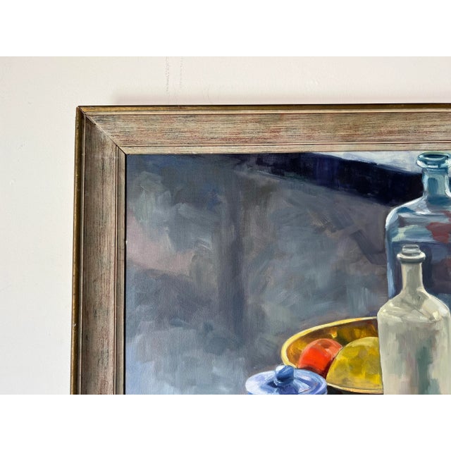 1970s 70's Jam Pamhuis Mid-Century Still Life Oil on Canvas Painting For Sale - Image 5 of 12