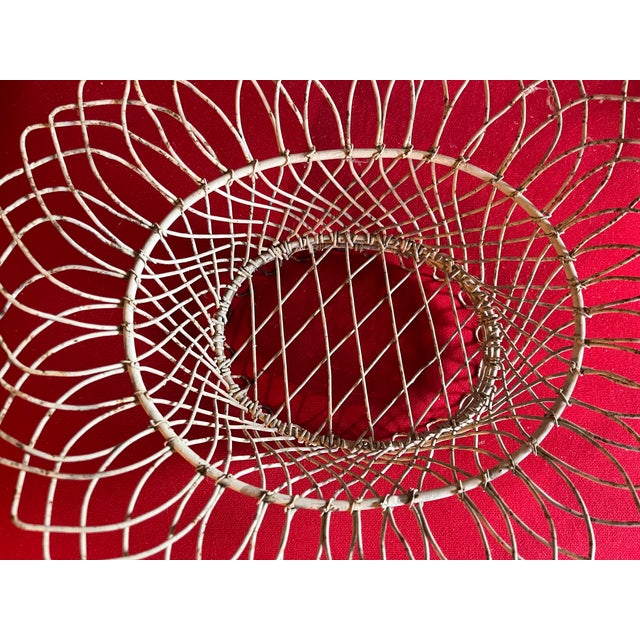 Antique French Victorian Oval Wire Garden Basket or Planter For Sale - Image 4 of 13