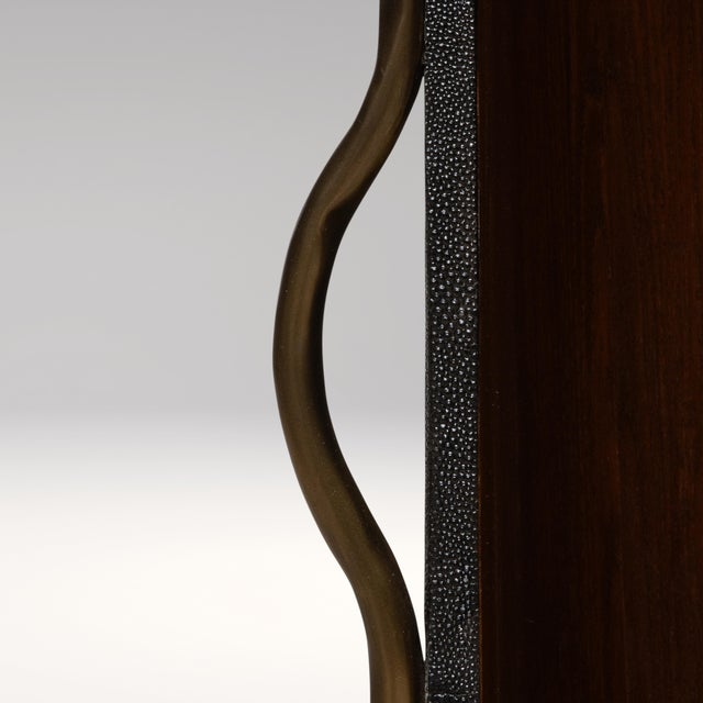 Black Buffet in Black Shagreen With Bronze Patina Brass Detail by R&y Augousti For Sale - Image 8 of 9
