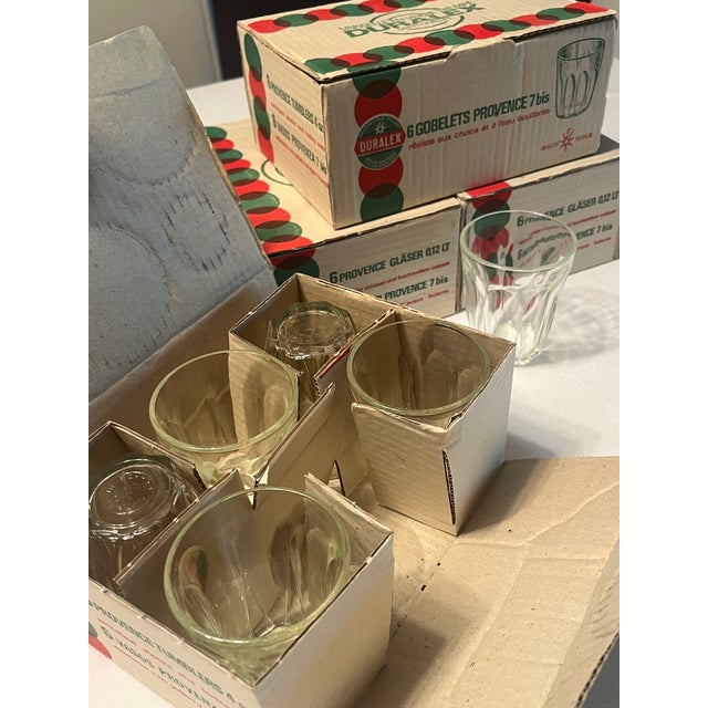 1970s Duralex Glasses With Teardrop Panels Made in France - 24 pcs For Sale - Image 4 of 6