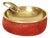 Mid-Century Italian Brass and Red Suede Ashtray, 1950s For Sale