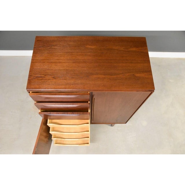 1960s Danish Modern Teak Armoire Dresser For Sale - Image 10 of 15
