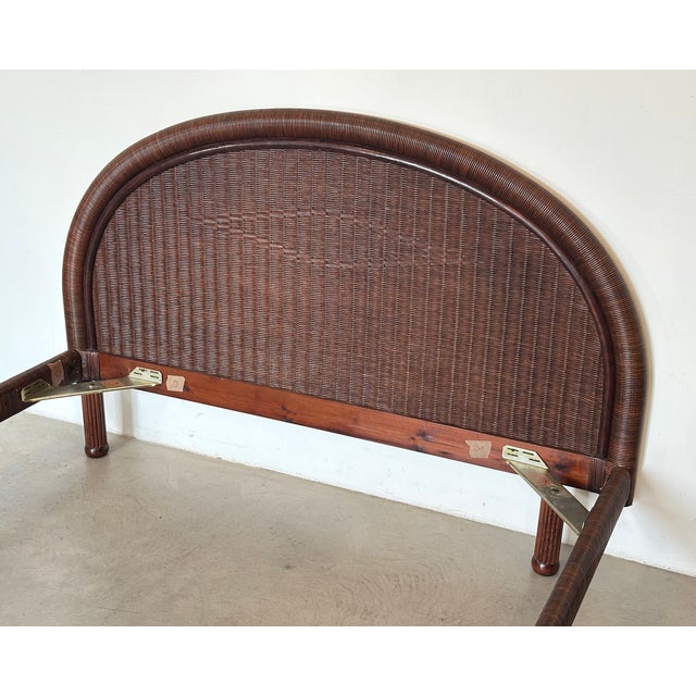 Wood Roberti Rattan Double Bed, 1970s For Sale - Image 7 of 14