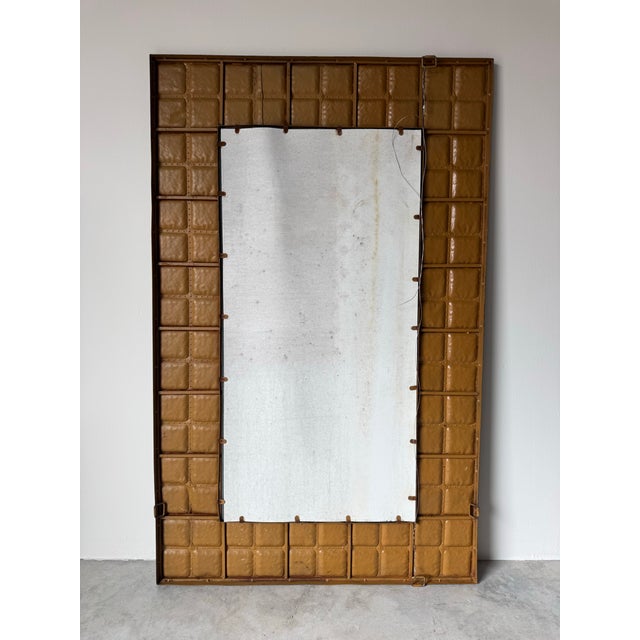 Vintage Brutalist Metal Wall Mirror by Uttermost/ Sold For Sale - Image 12 of 12