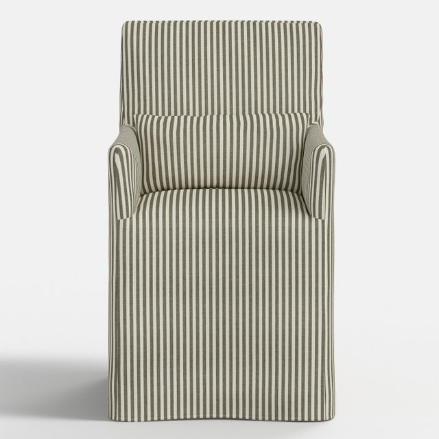 Not Yet Made - Made To Order Stoffer Home x Cloth & Company Slipcover for Lindy Dining Armchair in Jane Stripe Laurel For Sale - Image 5 of 8
