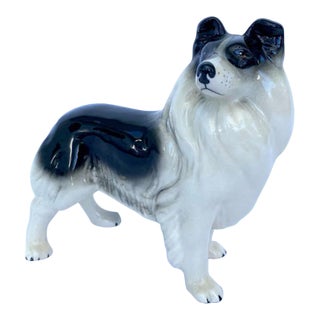 Vintage Porcelain "Collie" Dog Figurine by Melba Ware, England For Sale