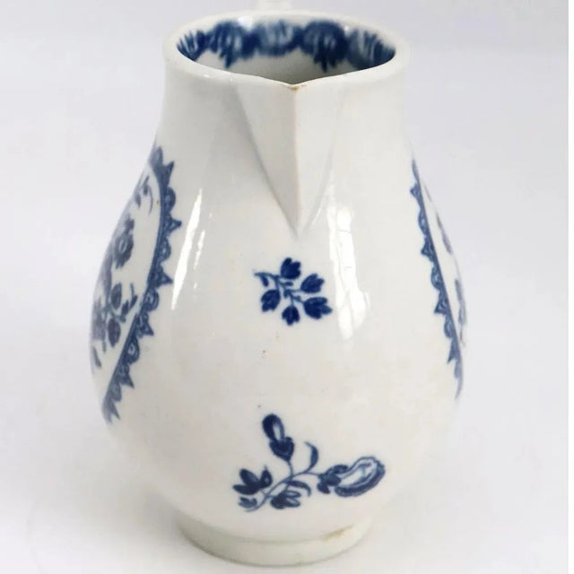 English English Worcester Dr. Wall Blue & White Porcelain Sparrow Beak Creamer Jug For Sale - Image 3 of 7