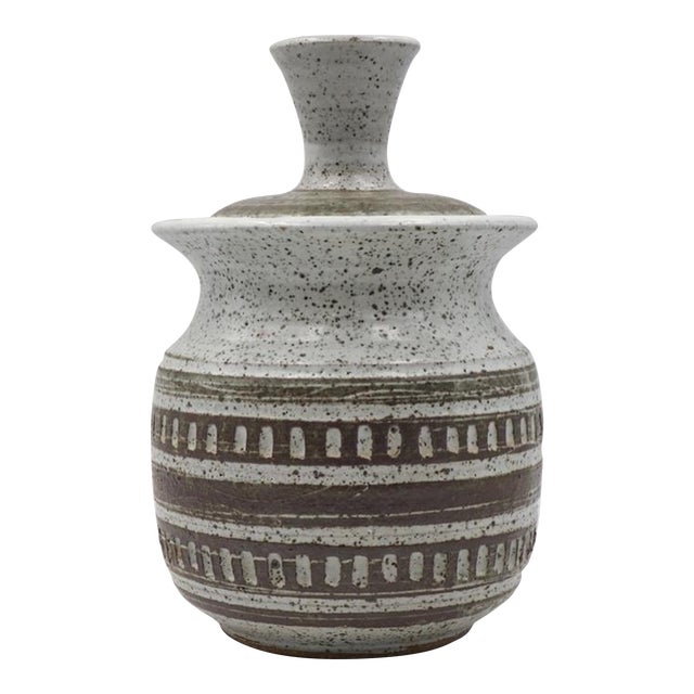 Mid 20th Century Large Joel Edwards Lidded Jar For Sale
