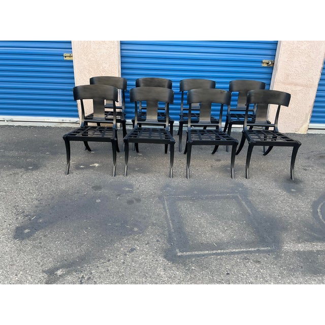Mid-Century Modern Modern Mid-Century Style Klismos Patio Dining Chairs - 8 For Sale - Image 3 of 16