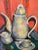 1990s Large Signed Teapot Still Life Painting by Linda Smith For Sale - Image 4 of 13