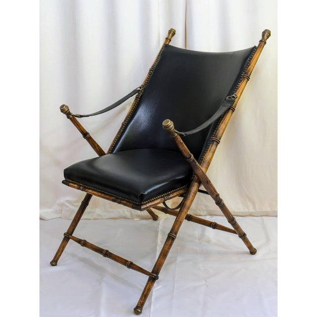 Black 1950s Fratelli Boffi Attributed Campaign Chair For Sale - Image 8 of 8