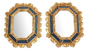 Antique Italian Giltwood Mirrors, 1950s, Set of 2