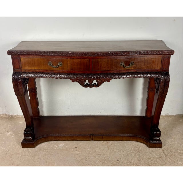 Spanish Carved Console Table with Drawers, 1940s For Sale - Image 3 of 13