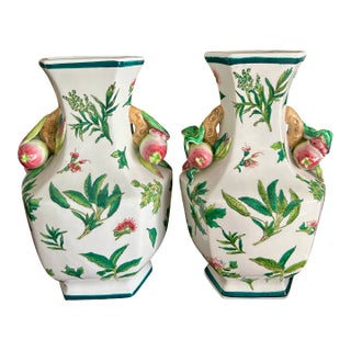 Pair Vintage Chinoiserie Vases For Sale
