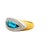 Early 21st Century 4.50 Carat Blue Topaz Diamond 18k Two-Tone Gold Halo Ring, Size 7 For Sale - Image 5 of 6