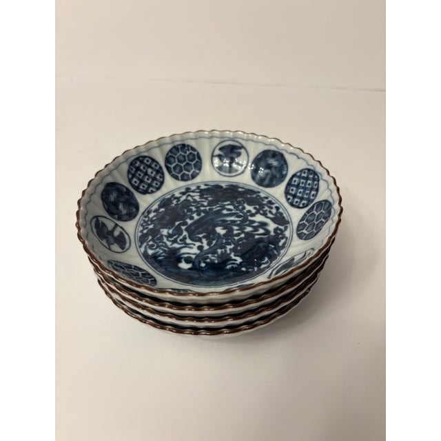 Early 19th Century Set of Four Ching Te Chen Style Blue and White Phoenix Salad Plates For Sale In Kansas City - Image 6 of 7