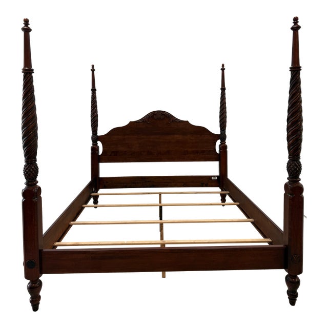 1990s Ethan Allen British Classic Collection King Size Poster Bed For Sale