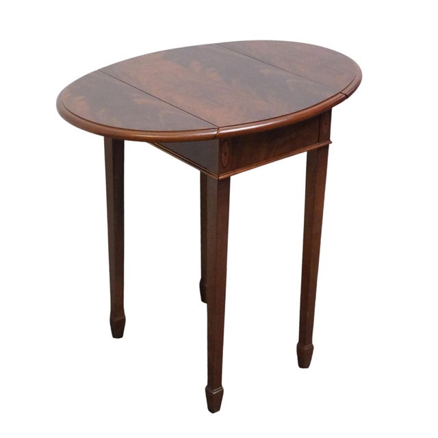 Hekman Furniture Solid Flame Mahogany Traditional Style 26" Drop Leaf Accent End Table 5-4168 For Sale - Image 12 of 14
