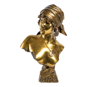 Emmanuel Villanis, Bust of a Woman, Bronze