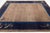 1920s Antique Chinese Art Deco Rug Navy & Taupe Floral Wool 8x10 For Sale - Image 5 of 10