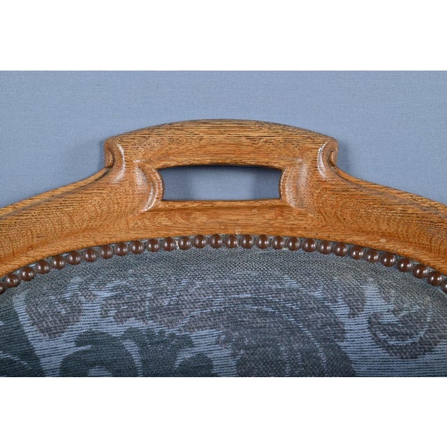 Blue Louis-Philippe Style Oak Chairs, 1950s, Set of 2 For Sale - Image 8 of 18