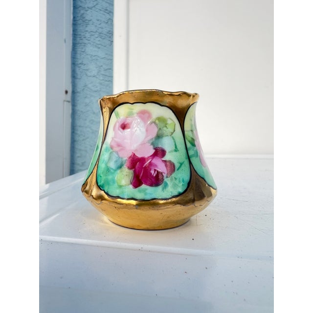 Royal Worcester 1920 Porcelain Gold Floral Match Holder For Sale - Image 4 of 10