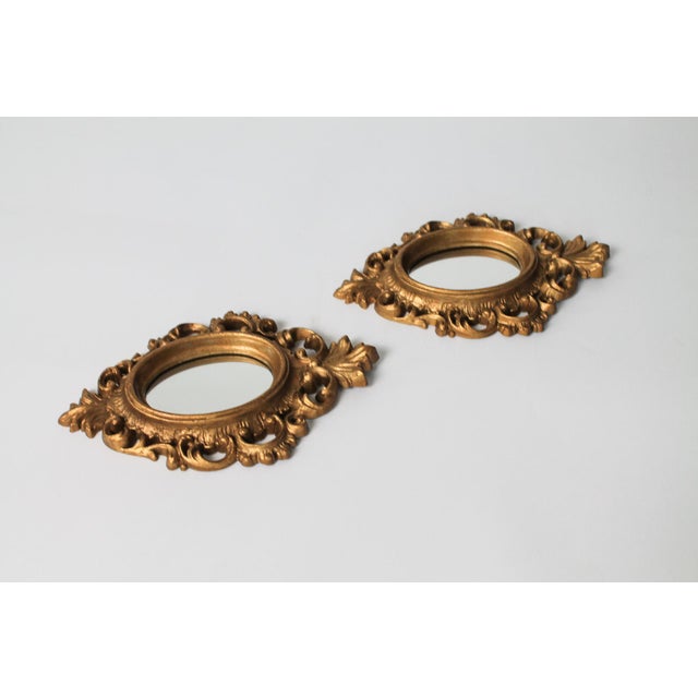 Hollywood Regency Vintage Hollywood Regency Style Accent Wall Mirrors For Sale - Image 3 of 6