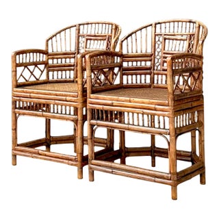 Vintage Brighton Pavillion Rattan Chairs - A Pair For Sale