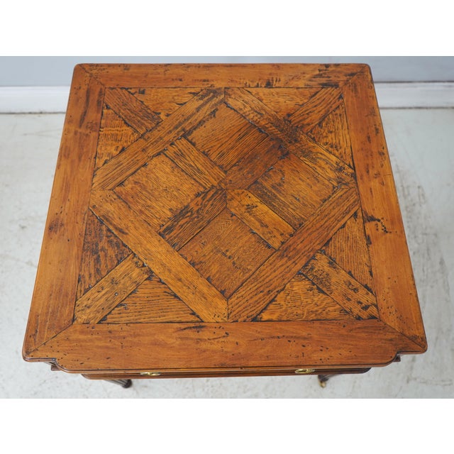 Lillian August Parquet Inlaid 1 Drawer Game Table For Sale In Philadelphia - Image 6 of 17