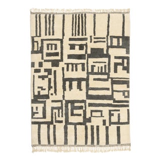 Hand-Knotted Wool Rug by Azele Studio For Sale